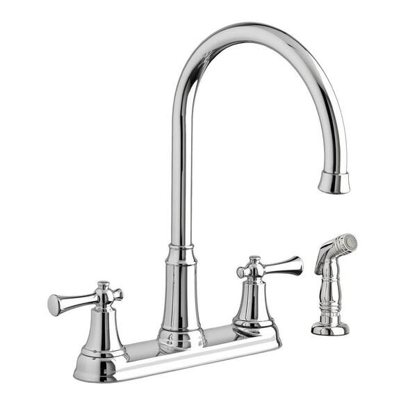 American Standard Portsmouth 2-Handle Standard Kitchen Faucet with Side Sprayer in Polished Chrome
