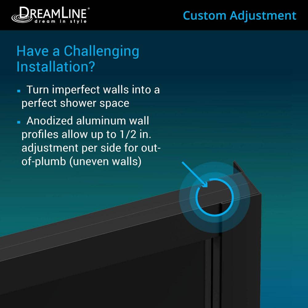 French Corner 40.5" Satin Black Framed Sliding Shower Enclosure