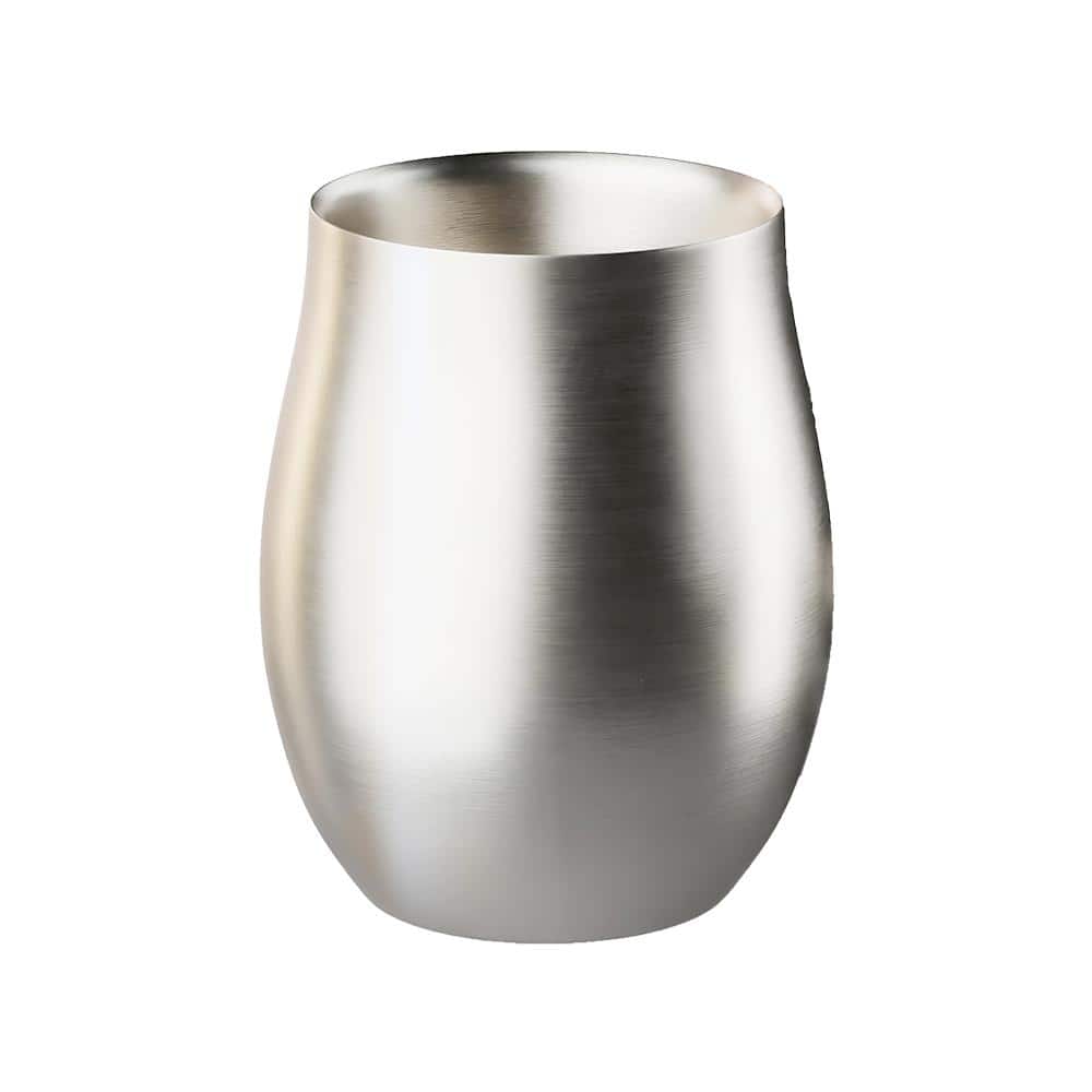 Double Walled 8 oz. Insulated Silver Stainless Steel Whiskey Tumbler with S