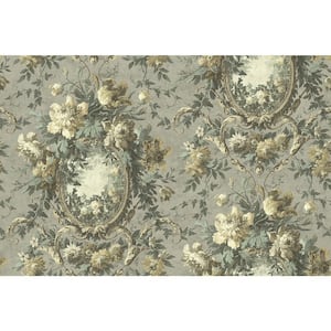 Floral Cameo Olive and Multicolor Paper Non - Pasted Strippable Wallpaper Roll (Cover 60.75 sq. ft.)