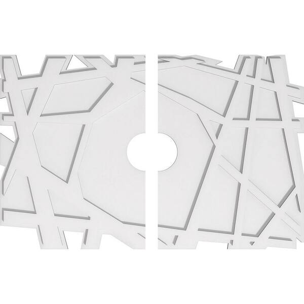 Ekena Millwork 38 in. W x 25-3/8 in. H x 5 in. ID x 1 in. P Novo Architectural Grade PVC Contemporary Ceiling Medallion (2-Piece)