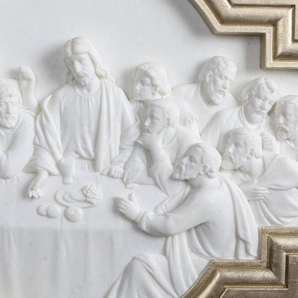 10 in x 13 in Gold Metal The Last Supper with Modern Wall