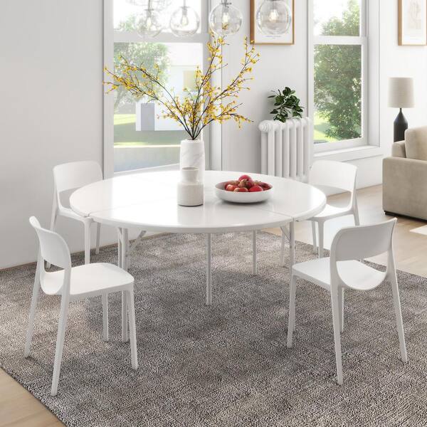 JAXPETY 66 in. Round Folding Table for Picnic, Camping