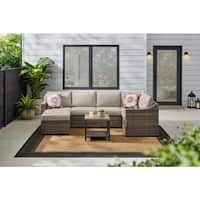 StyleWell Pemberton Metal Outdoor Sectional w/Putty Cushions Deals