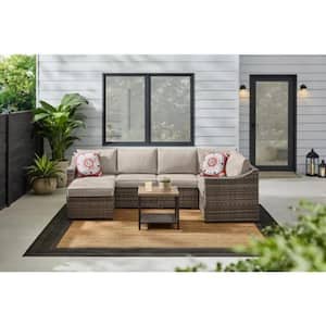 Pemberton Metal Outdoor Sectional with Putty Cushions