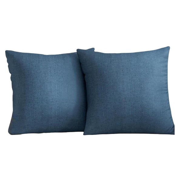 SenQWFa 18 in. x 18 in. Waterproof Outdoor Navy Blue Throw Pillow Covers Cushion Cases for Patio, Garden and Sofa (2-Pack)