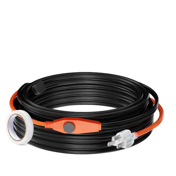 Pipe Heating Cable 80 ft. 7W/ft. Heat Tape Pipes with Built-in Thermostat Pipe Heat Cable Protects Pipe from Freezing