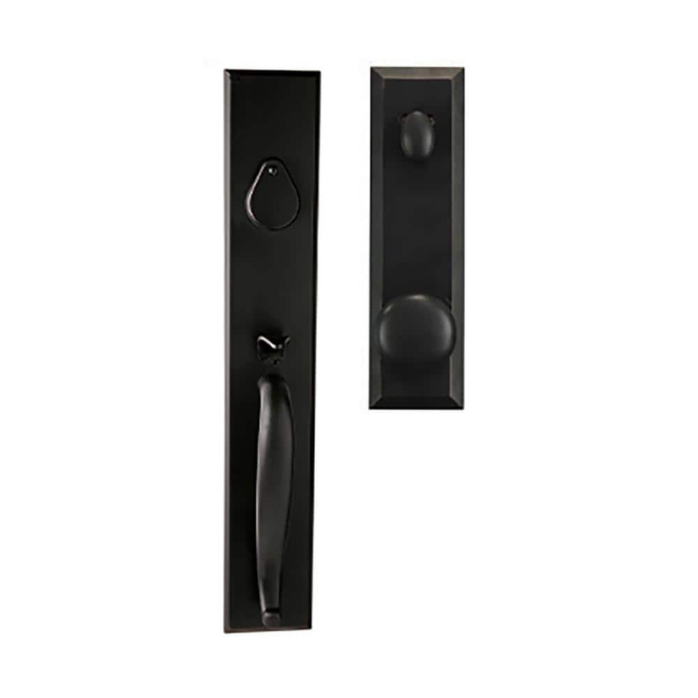 Matte Black Contemporary Single Cylinder Deadbolt Handleset