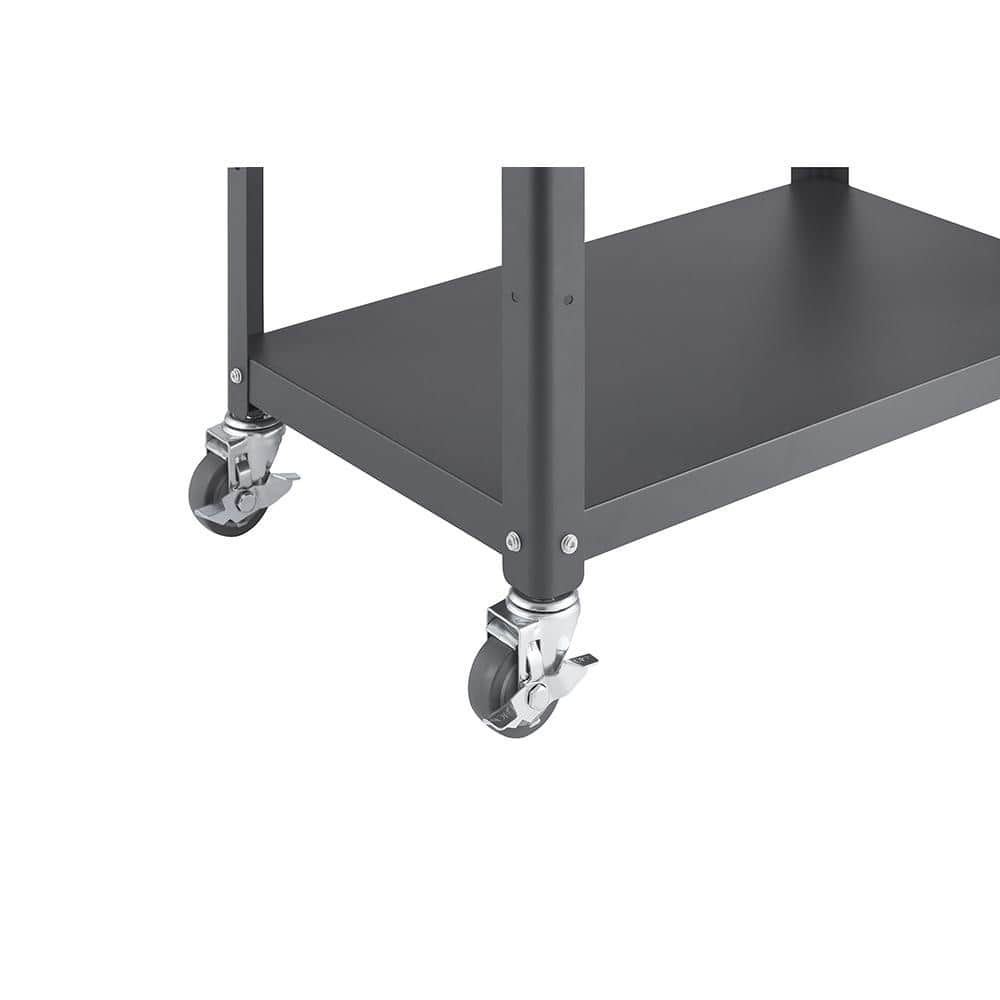 Trinity Dark Gray Metal Utility Cart with Adjustable Shelf