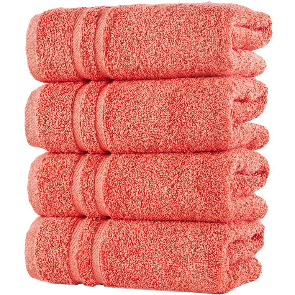 Hammam Linen 4-Piece Orange Turkish Cotton Hand Towels SN554HT06 - The Home  Depot