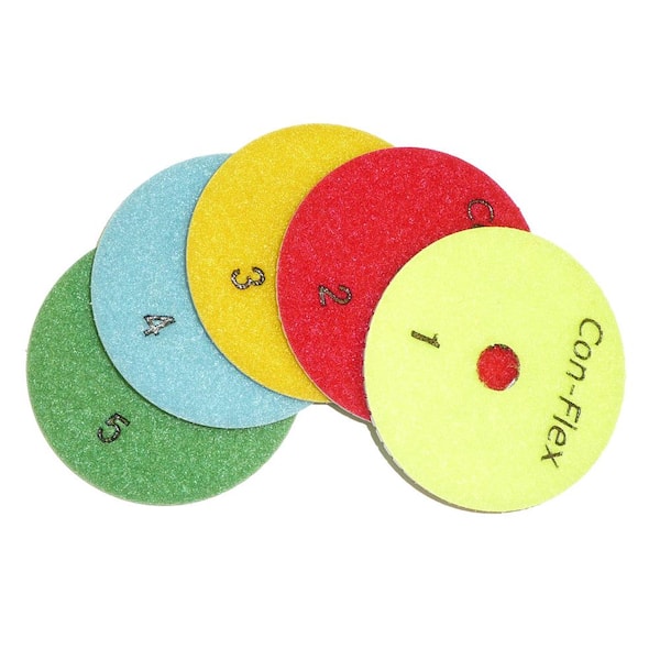 TOC 5 in. Con-Flex 5-Step Diamond Pads for Concrete 1 Each Step (Set of 5)