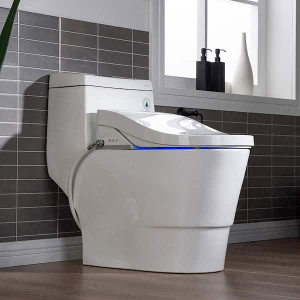 WOODBRIDGE Marsala 1-Piece 1.0 GPF/1.6 GPF Dual Flush Elongated Toilet with Advance Smart Bidet Toilet in White
