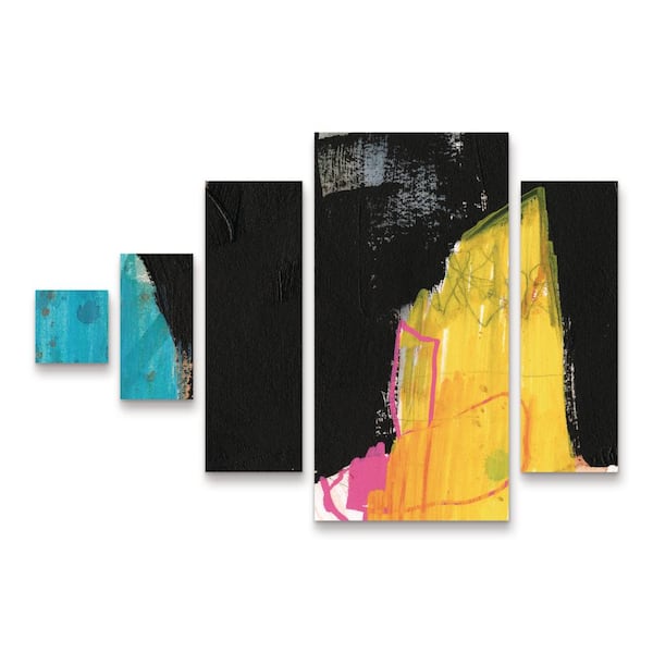 Trademark Fine Art Jennifer Goldberger Primary Action III 5-Piece Panel Set Unframed Photography Wall Art 32 in. x 44 in
