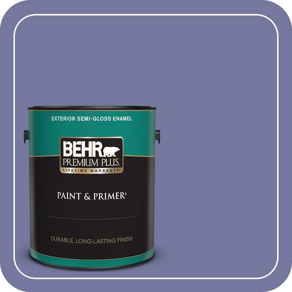 BEHR PREMIUM PLUS 1 gal. #630D-6 Palace Purple Semi-Gloss Enamel Exterior Paint & Primer
