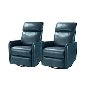 Quincy Turquoise Swivel Chair with Metal Base (Set of 2)