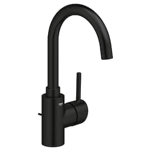 Concetto Single-Handle Single Hole Bathroom Faucet in Matte Black