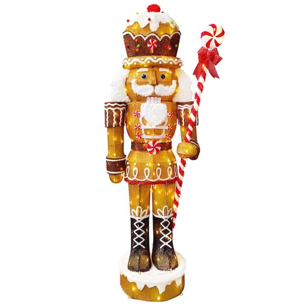 6 ft. Gingerbread Outdoor Christmas Soldier with 216 Warm White LED Lights