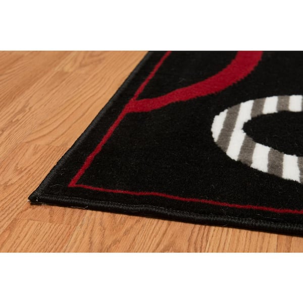 Hip Hop Black 5 ft. x 7 ft. Indoor Area Rug