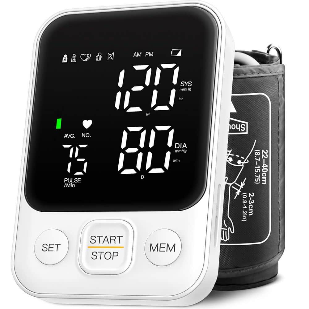 White Upper Arm Blood Pressure Monitor with Adjustable BP Cuff, Led Backlit Display and Storage Bag for 2 Users price history on PriceWatchPro