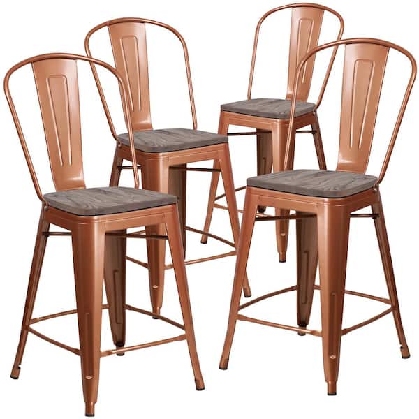 Carnegy Avenue 24 in Copper Bar Stool (Set of 4)