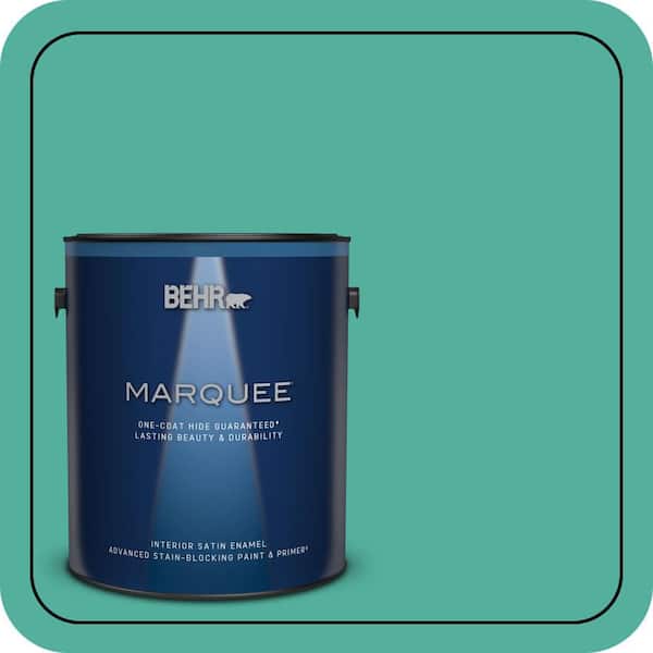 BEHR MARQUEE 1 gal. #P440-5 Water Park One-Coat Hide Satin Enamel Interior Paint & Primer