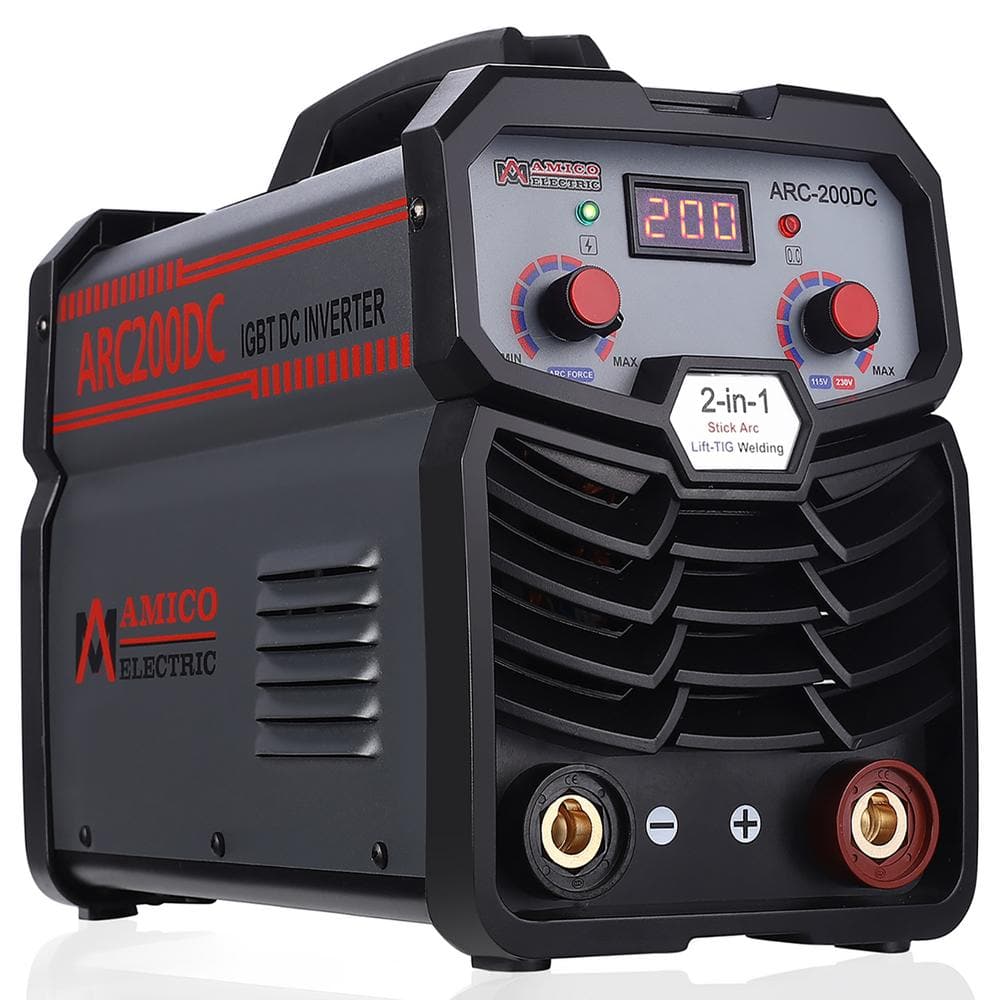 AMICO POWER ARC-200DC, 200 Amp Stick Arc Lift-TIG Inverter Welder, 80% Duty Cycle, 100-250V Wide Voltage, Compatible all Electrodes -  JLL2002021
