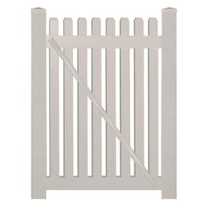 Provincetown 5 ft. W x 4 ft. H Tan Vinyl Picket Fence Gate Kit Includes Gate Hardware