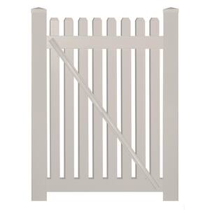 Provincetown 5 ft. W x 5 ft. H Tan Vinyl Picket Fence Gate Kit Includes Gate Hardware