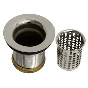 Junior Bar/Laundry Sink Drain Assembly with Removable Strainer Basket, Polished Nickel