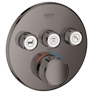 Grohtherm Smartcontrol 1-Handle Triple Function Thermostatic Trim Kit in Hard Graphite (Valve Not Included)