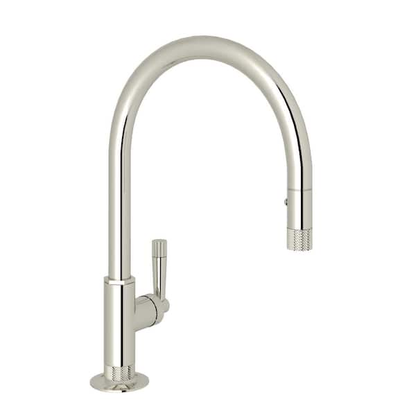 Michael Berman Graceline Single-Handle Pull-Down Sprayer Kitchen Faucet in Polished Nickel