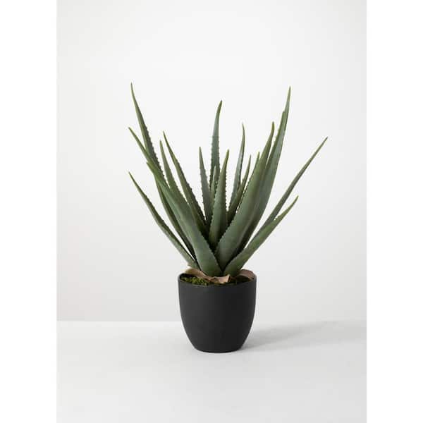 24" Artificial Potted Green Aloe