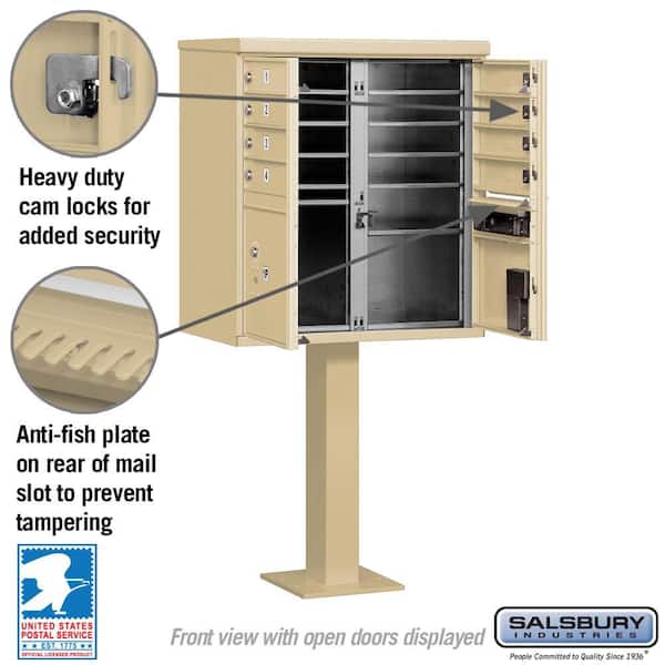 Salsbury Industries 3505SSU Surface Mounted Vertical Mailbox with USPS  Access and Doors, Sandstone 並行輸入品