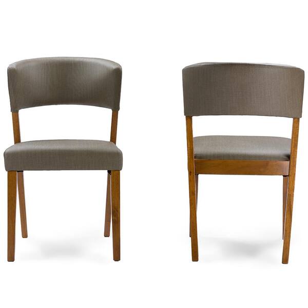 Baxton Studio Montreal Gray Faux Leather Upholstered Dining Chairs