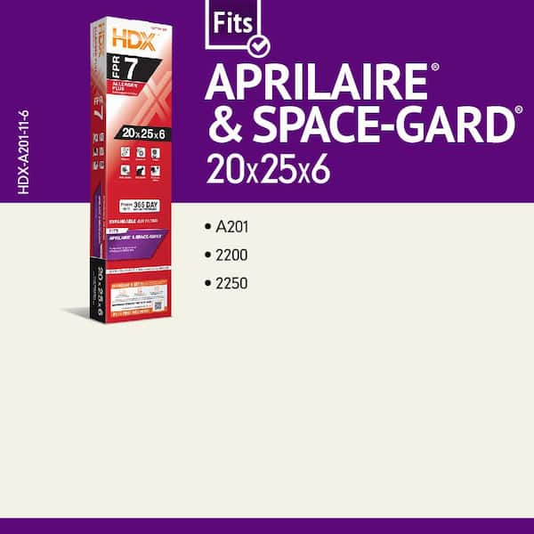 20 in. x 25 in. x 6 in. AprilAire and Space-Gard Replacement Pleated Air Filter (Without Frame) FPR 7, MERV 11