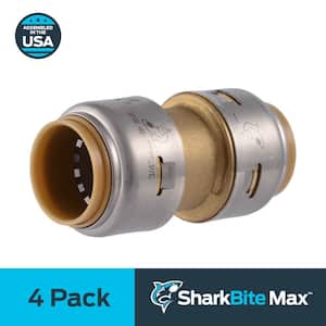 Max 3/4 in. Push-to-Connect Brass Coupling Fitting Pro Pack (4-Pack)