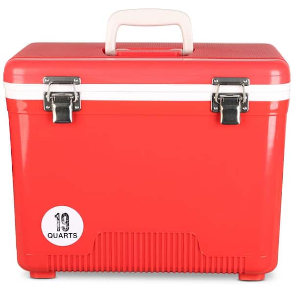 MOEPISY 19 qt. Leak-Proof, Air Tight, Drybox Cooler and Small Hard Shell Lunchbox Red