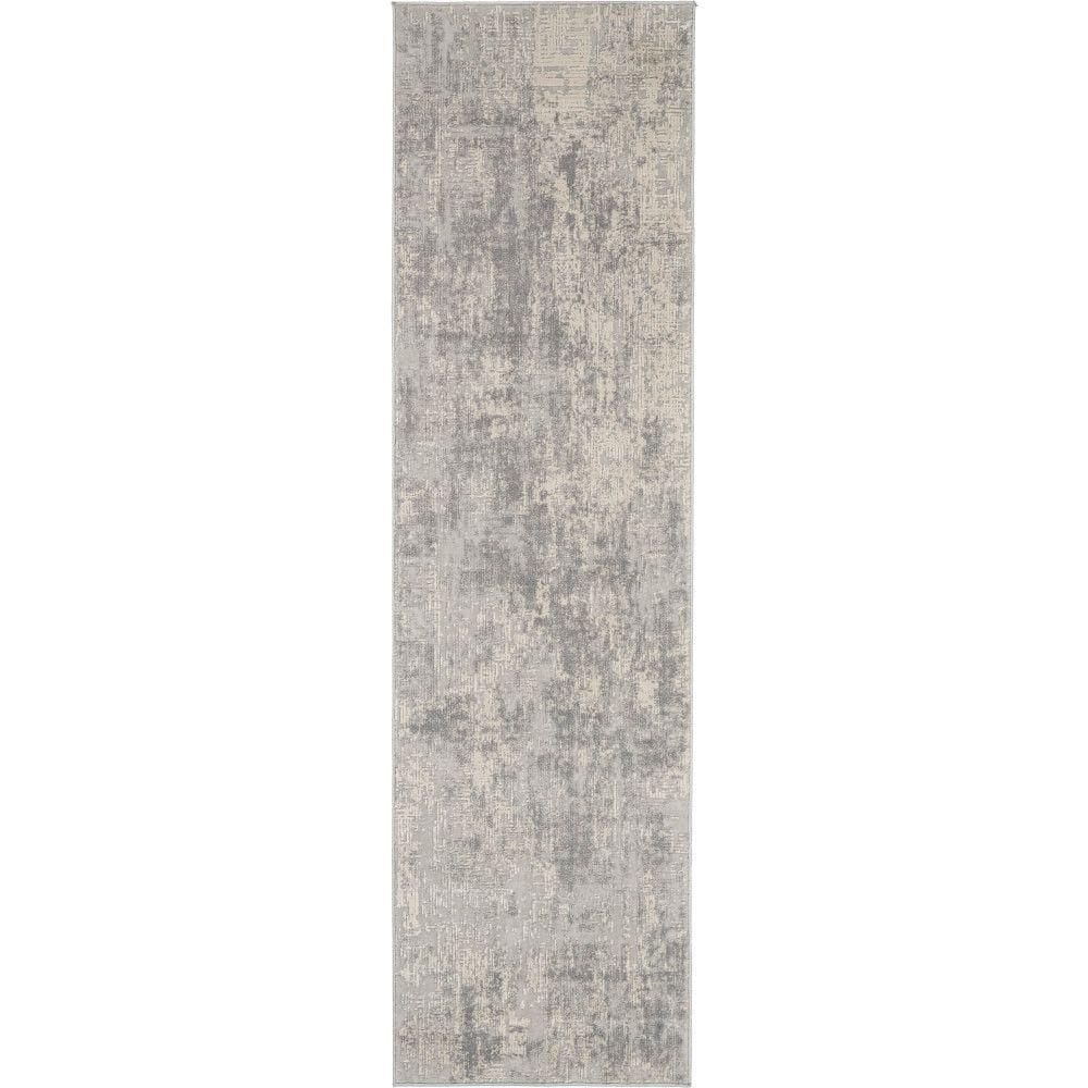 Rustic Textures Ivory/Silver 2 ft. x 8 ft. Abstract Contemporary Kitchen Runner Area Rug price history on PriceWatchPro