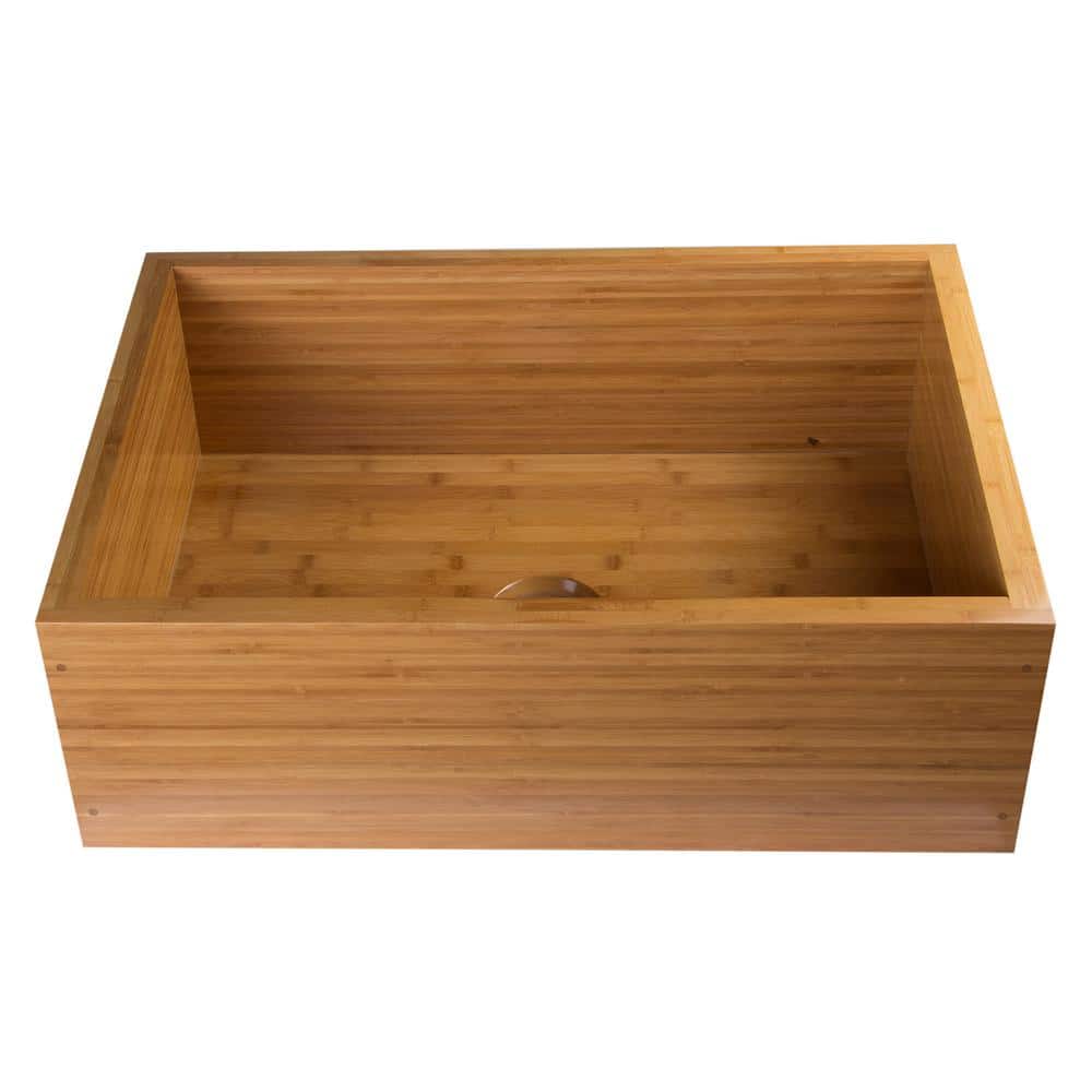 30'' Natural Bamboo Farmhouse Single Bowl Kitchen Sink