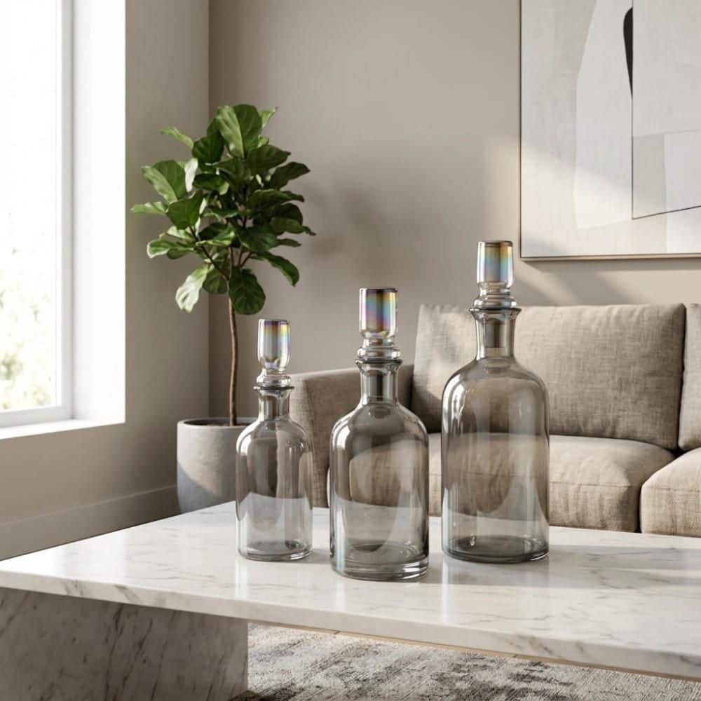 16 in. Gray Glass Cylinder Decorative Vase price history on PriceWatchPro