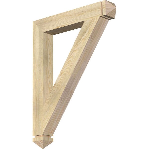 Ekena Millwork 4 in. x 36 in. x 28 in. Douglas Fir Traditional Arts and Crafts Rough Sawn Bracket