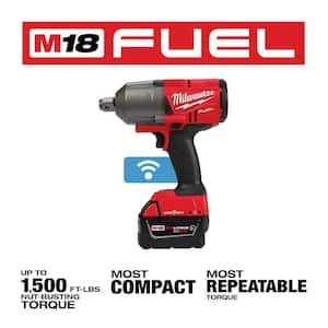 M18 FUEL ONE-KEY 18V Li-Ion Brushless Cordless 3/4 in. High-Torque Impact Wrench with Friction Ring, Resistant Batteries