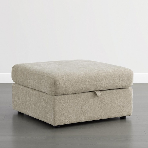 Wells 33.9 in. Fabric Modern Ottoman for Modular Sectional Sofa in Taupe,FSC Certified