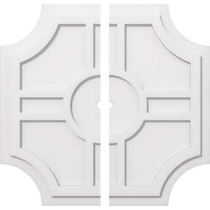1 in. P X 9-1/4 in. C X 28 in. OD X 1 in. ID Haus Architectural Grade PVC Contemporary Ceiling Medallion, Two Piece