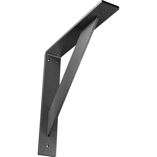 Ekena Millwork 2 in. x 12 in. x 12 in. Steel Hammered Silver Traditional Bracket