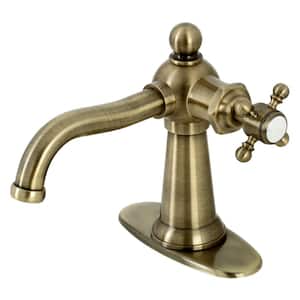 Nautical Single-Handle Single Hole Bathroom Faucet in Antique Brass