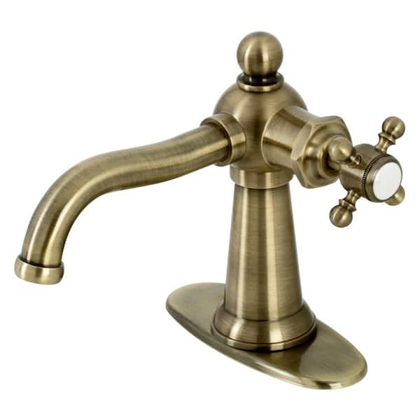 Kingston Brass Nautical Single-Handle Single Hole Bathroom Faucet in Antique Brass