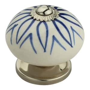 Elegant 1-5/8 in. Blue and White Cabinet Knob (Pack of 10)