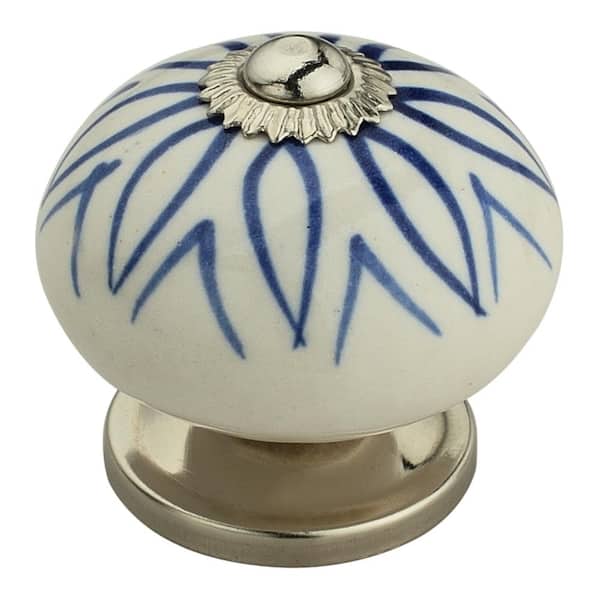 Mascot Hardware Elegant 1-5/8 in. Blue and White Cabinet Knob (Pack of 10)