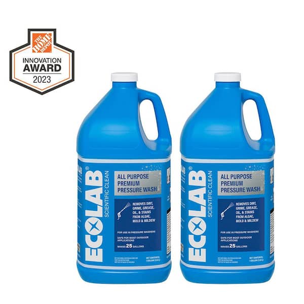 ECOLAB 1 Gal. All Purpose Premium Pressure Wash Concentrate, Removes Stains on Patios, Cars, Wood and Utility Trailers (2-Pack)